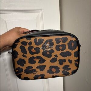 Coach Leopard Print Crossbody Bag - Brown & Black